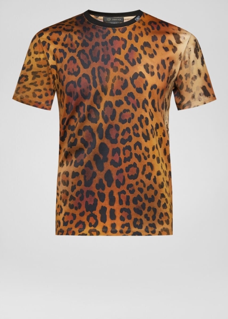 Versace Pop Animalier Print T-shirt Herr - 186957YEP